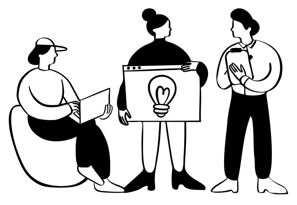 Team discussing a group project