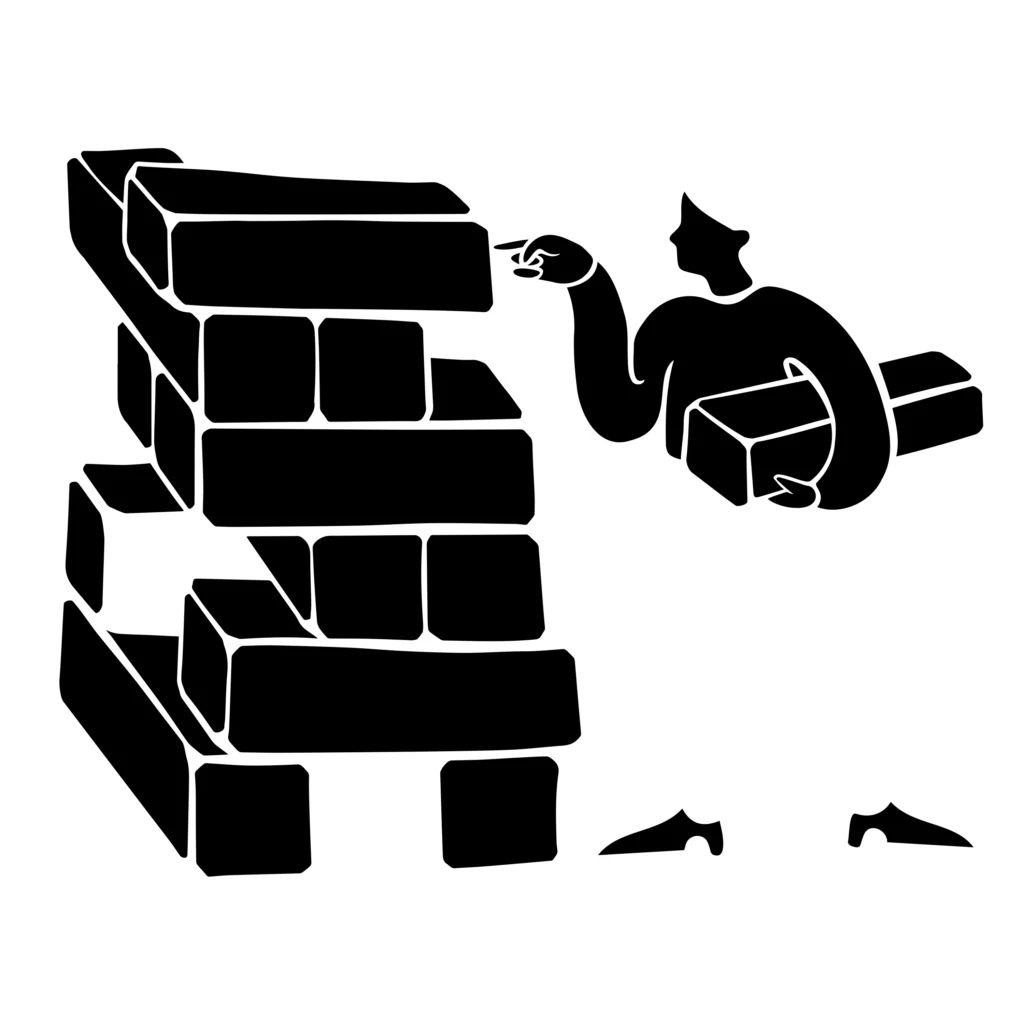 Woman playing Jenga