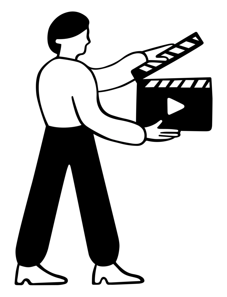 Man Holding a Film Clapper